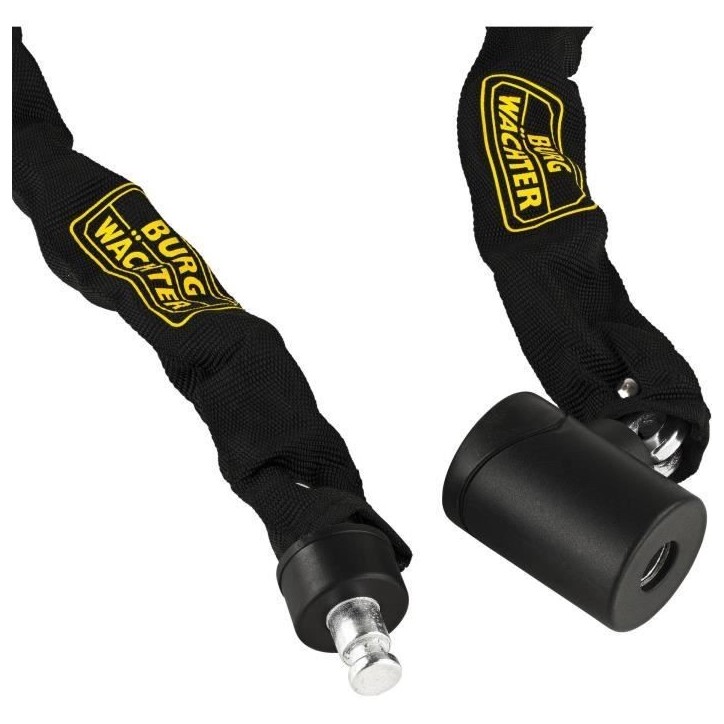 Antivol vélo chaîne - BURG WACHTER - 580 90 BLACK - Acier 6 mm - Textile haute résistance - 2 clés Antivol vélo chaîne - BURG WACHTER - 580 90 BLACK - Acier 6 mm - Textile haute résistance - 2 clés