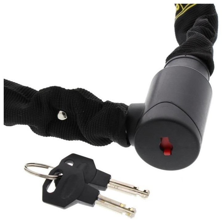 Antivol vélo chaîne - BURG WACHTER - 580 90 BLACK - Acier 6 mm - Textile haute résistance - 2 clés Antivol vélo chaîne - BURG WACHTER - 580 90 BLACK - Acier 6 mm - Textile haute résistance - 2 clés