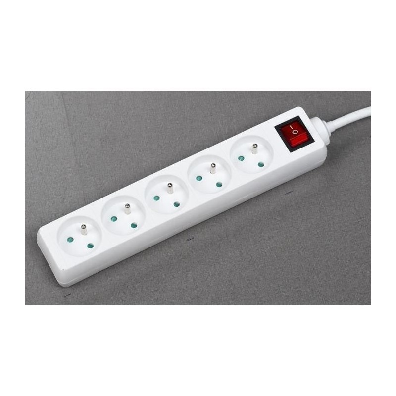 Bloc ménager - GAO - 5 prises - Avec interrupteur, câble 1,4m, prote Bloc ménager - GAO - 5 prises - Avec interrupteur, câble 1,4m, prote
