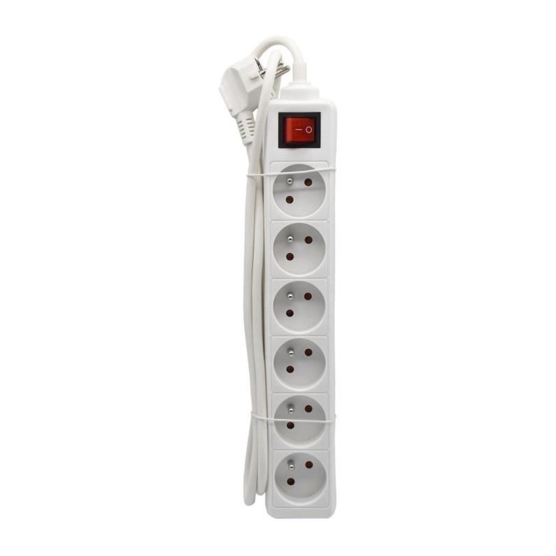Bloc ménager - GAO - 6 prises - Avec interrupteur, câble 1,4m, prote Bloc ménager - GAO - 6 prises - Avec interrupteur, câble 1,4m, prote