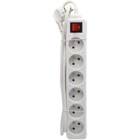 Bloc ménager - GAO - 6 prises - Avec interrupteur, câble 1,4m, prote