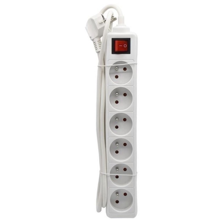 Bloc ménager - GAO - 6 prises - Avec interrupteur, câble 1,4m, protection enfants Bloc ménager - GAO - 6 prises - Avec interrupteur, câble 1,4m, protection enfants