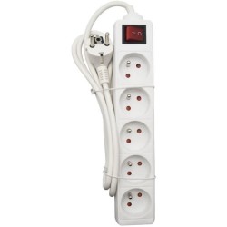 Bloc ménager - GAO - 6 prises - Avec interrupteur, câble 1,4m, prote