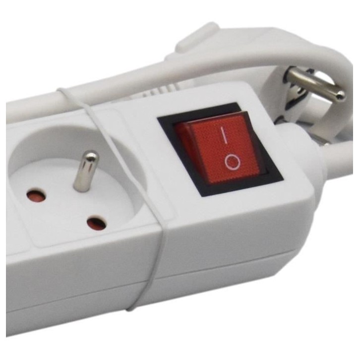 Bloc ménager - GAO - 6 prises - Avec interrupteur, câble 1,4m, protection enfants Bloc ménager - GAO - 6 prises - Avec interrupteur, câble 1,4m, protection enfants