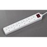 Bloc ménager - GAO - 6 prises - Avec interrupteur, câble 1,4m, prote