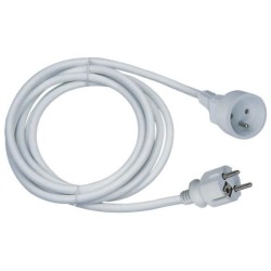 Rallonge électrique - GAO - 16A - Câble 5m - Blanc - Flexible - Dura