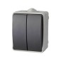 Interrupteur - Aquatop - Double va et vient - IP54 - 2 boutons - Utilisation extérieure