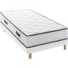 Ensemble matelas sommier 90 x 200 cm Hauteur 27 cm - ressorts ensaché