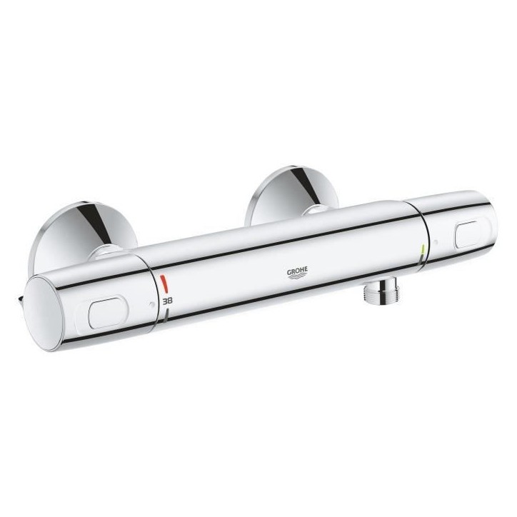 GROHE Mitigeur thermostatique Douche Precision Trend, montage mural, protection anti-brûlure, raccord fileté 1/2, chromé, 342