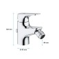 Mitigeur monocommande bidet - GROHE - Start Flow - Hauteur sous bec 46mm - Economie d'eau - Chromé