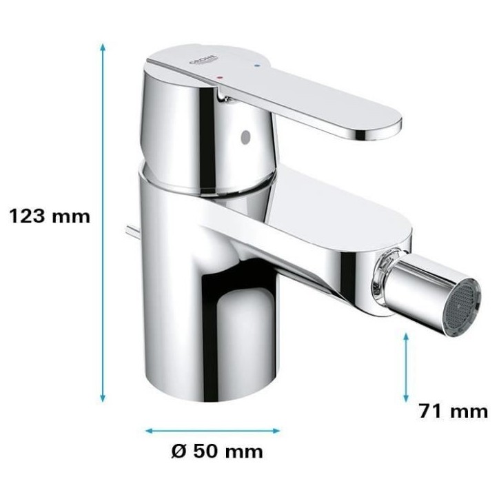 GROHE Mitigeur monocommande Bidet Taille S Get Chromé 32885000