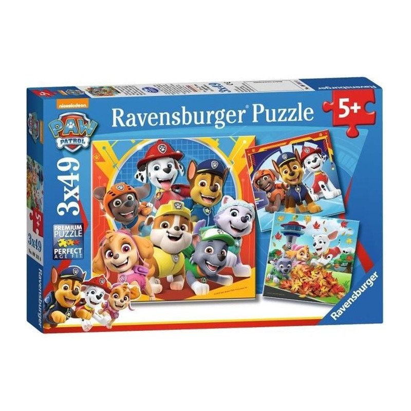 Lot de puzzles enfant Pat'Patrouille - Ravensburger - 3x49 pieces - Pr