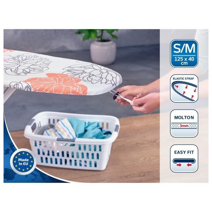 Housse table a repasser Leifheit Cotton Comfort M 71601, rembourrage en molleton de 3 mm, pour planche a repasser max. 125 x 40 Housse table a repasser Leifheit Cotton Comfort M 71601, rembourrage en molleton de 3 mm, pour planche a repasser max. 125 x 40