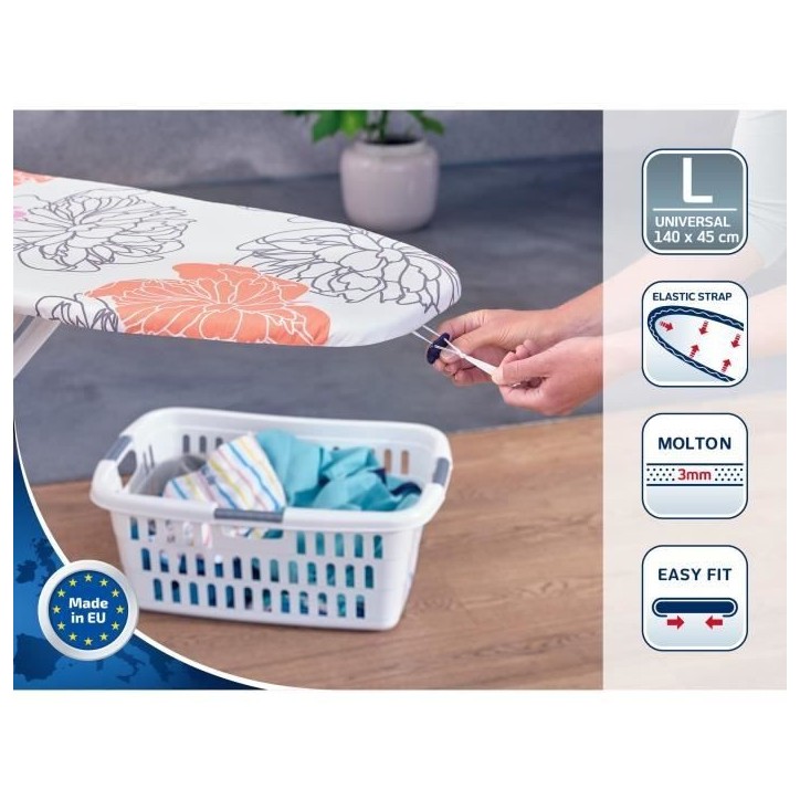 Housse table a repasser Leifheit Cotton Comfort L 71602, rembourrage en molleton de 3 mm, pour planche a repasser max. 140 x 45 Housse table a repasser Leifheit Cotton Comfort L 71602, rembourrage en molleton de 3 mm, pour planche a repasser max. 140 x 45