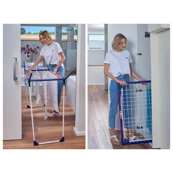Étendoir a linge Leifheit Pegasus 160 Solid Slim 81620, séchoir a linge compact avec 16m d'étendage, tancarville robuste, bla Étendoir a linge Leifheit Pegasus 160 Solid Slim 81620, séchoir a linge compact avec 16m d'étendage, tancarville robuste, bla