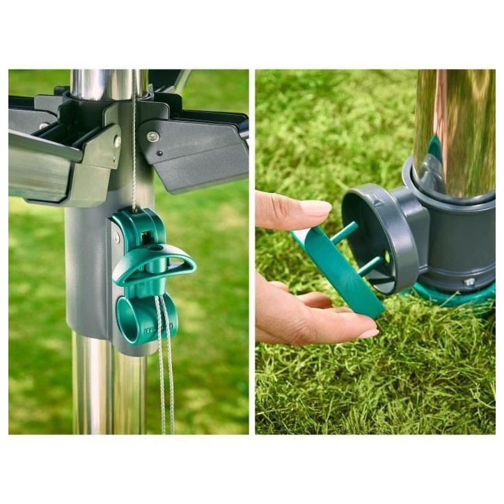 Séchoir parapluie Leifheit LinoProtect 400 82100, étendoir a linge parapluie avec toit étanche et douille, 40m d'étendage, g Séchoir parapluie Leifheit LinoProtect 400 82100, étendoir a linge parapluie avec toit étanche et douille, 40m d'étendage, g