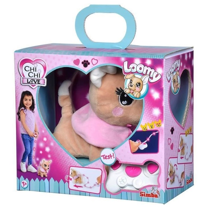 Peluche Chihuahua Chi Chi Love Loomy - 20 cm - Peluche filoguidée - Piles incluses Peluche Chihuahua Chi Chi Love Loomy - 20 cm - Peluche filoguidée - Piles incluses