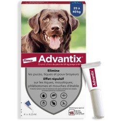 Advantix Chien Solution Antiparasitaire Grande Race 25 a 40kg 4 pipett