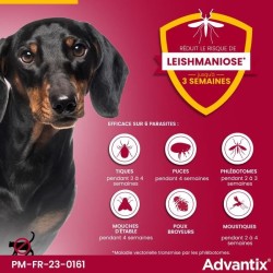 ADVANTIX Chien Solution Antiparasitaire Petite Race 4 a 10kg 4 pipette