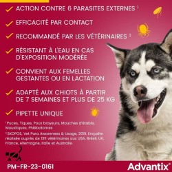 ADVANTIX Chien Solution Antiparasitaire Grande Race 25 a 40kg 6 pipett