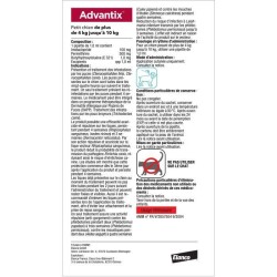 Advantix Chien Solution Antiparasitaire Petite Race 4 a 10kg 6 pipette
