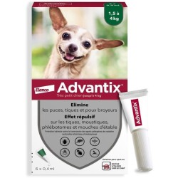 ADVANTIX Chien Solution Antiparasitaire Tres Petite Race 1,5 a 4kg 6 p