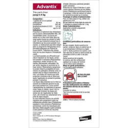 ADVANTIX Chien Solution Antiparasitaire Tres Petite Race 1,5 a 4kg 6 p