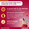 ADVANTIX Chien Solution Antiparasitaire Tres Petite Race 1,5 a 4kg 6 p