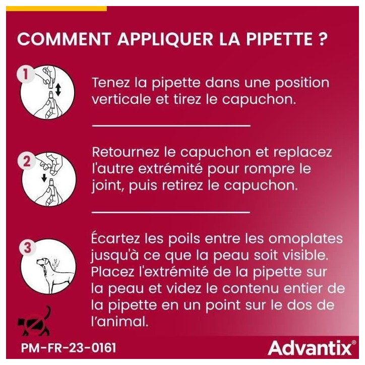 ADVANTIX Chien Solution Antiparasitaire Tres Petite Race 1,5 a 4kg 6 pipettes