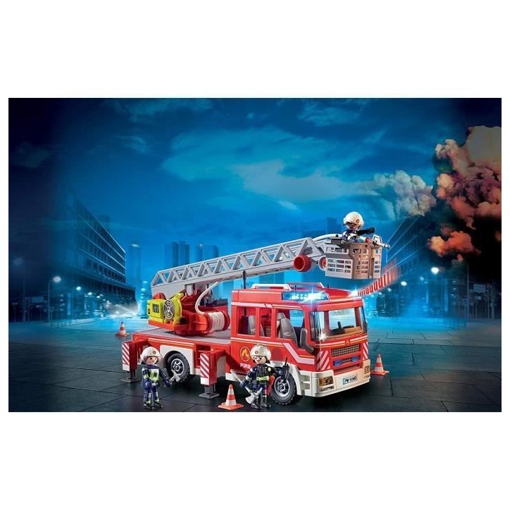 PLAYMOBIL 9463 Camion de pompiers, Avec échelle pivotante, City Action, des 4 ans