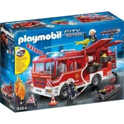 PLAYMOBIL 9464 Fourgon d'intervention des pompiers jaune avec canon a