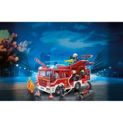 PLAYMOBIL 9464 Fourgon d'intervention des pompiers jaune avec canon a
