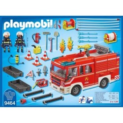 PLAYMOBIL 9464 Fourgon d'intervention des pompiers jaune avec canon a