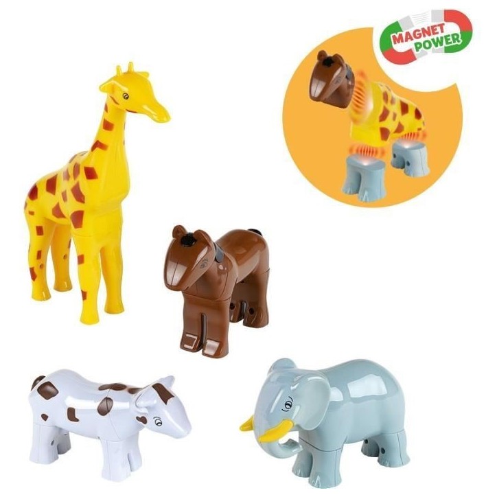 Animaux magnétiques - KLEIN - 0071 - 4 grands animaux Funny Puzzle, sachet - 16 pieces - Des 12 mois