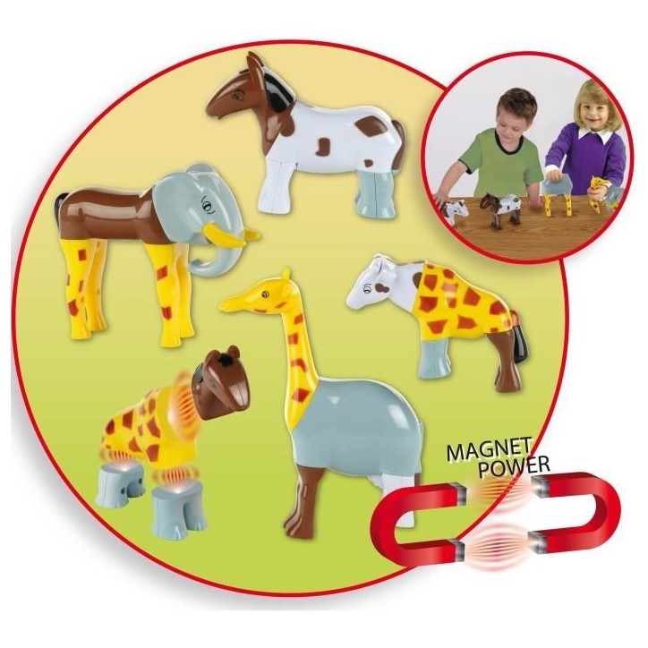 Animaux magnétiques - KLEIN - 0071 - 4 grands animaux Funny Puzzle, sachet - 16 pieces - Des 12 mois