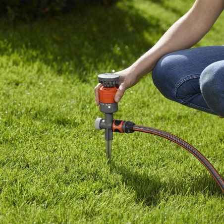 GARDENA Arroseur circulaire Vario Comfort – Surface 225m² max – Portée 8.5m max – Crans arrosage 45-360° – Garantie 5