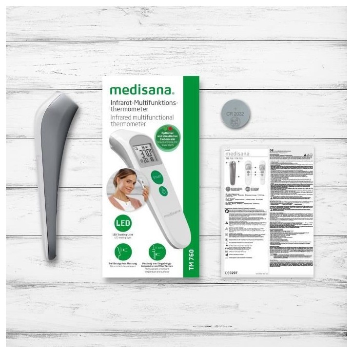 Thermometre - MEDISANA - TM 760 - Sans contact - Mesure précise viseur LED - Signal sonore - Mémoires - Dispositif medical cer