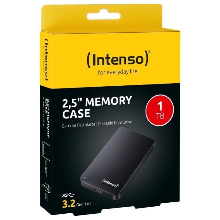 Disque dur externe portable - INTENSO - HDD 3,2' - 1 To - Anthracite Disque dur externe portable - INTENSO - HDD 3,2' - 1 To - Anthracite
