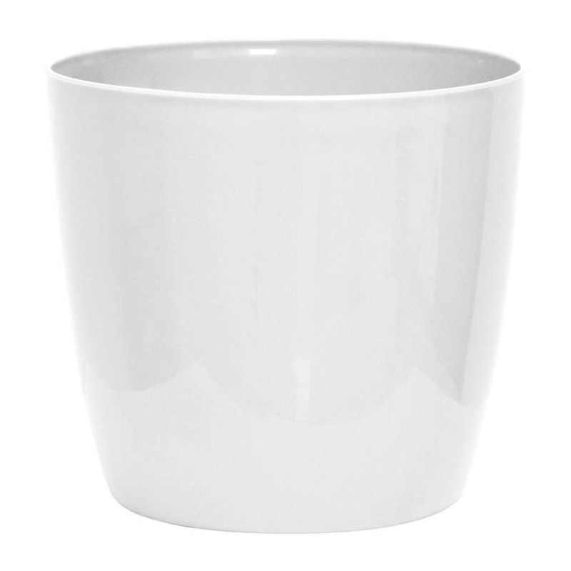 Cache-pot brillant - GARDEN ID - Shiny Blanc avec roulettes - 30 x 27 Cache-pot brillant - GARDEN ID - Shiny Blanc avec roulettes - 30 x 27