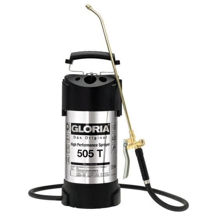 Pulvérisateur - GLORIA - 505 T - 5L - Acier inoxydable - 6 bars