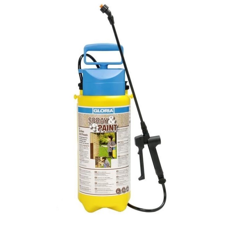 Pulvérisateur a main Gloria Spray&Paint 5L - 3 bars - Soupape et buse a jet plat - Joints Viton Pulvérisateur a main Gloria Spray&Paint 5L - 3 bars - Soupape et buse a jet plat - Joints Viton