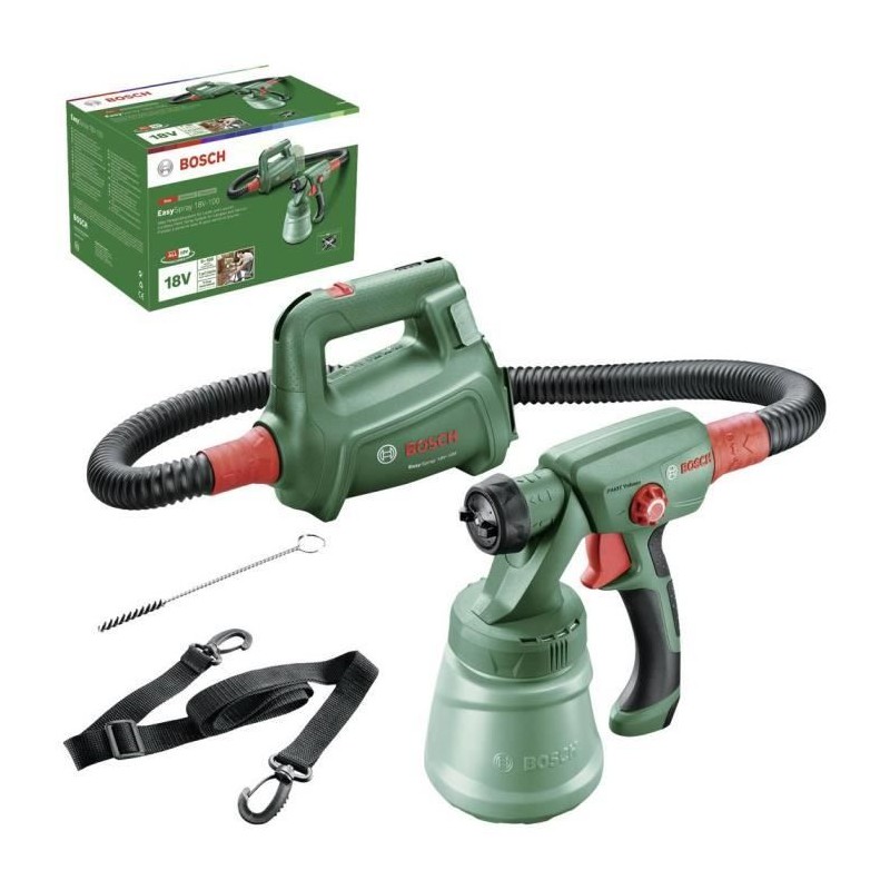 Pistolet a peinture Bosch - EasySpray 18V-100 - Sans fil - Vert - 0,8 Pistolet a peinture Bosch - EasySpray 18V-100 - Sans fil - Vert - 0,8