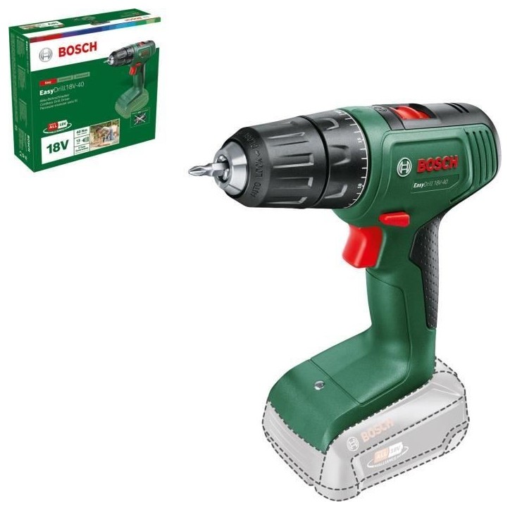 Perceuse visseuse - Bosch - EasyDrill 18V-40 - Sans batterie - Mandrin 13 mm - 2 vitesses Perceuse visseuse - Bosch - EasyDrill 18V-40 - Sans batterie - Mandrin 13 mm - 2 vitesses