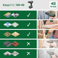 Perceuse visseuse - Bosch - EasyDrill 18V-40 - Sans batterie - Mandrin