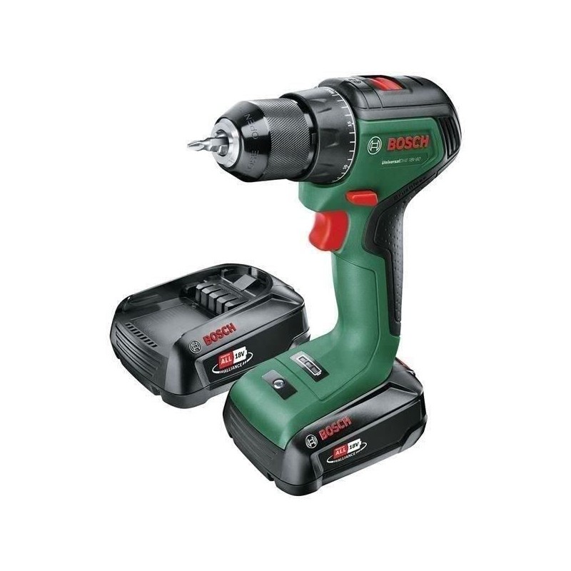 Perceuse Visseuse UniversalDrill 18V-60 (2x 2,0Ah) + AL 18V-20