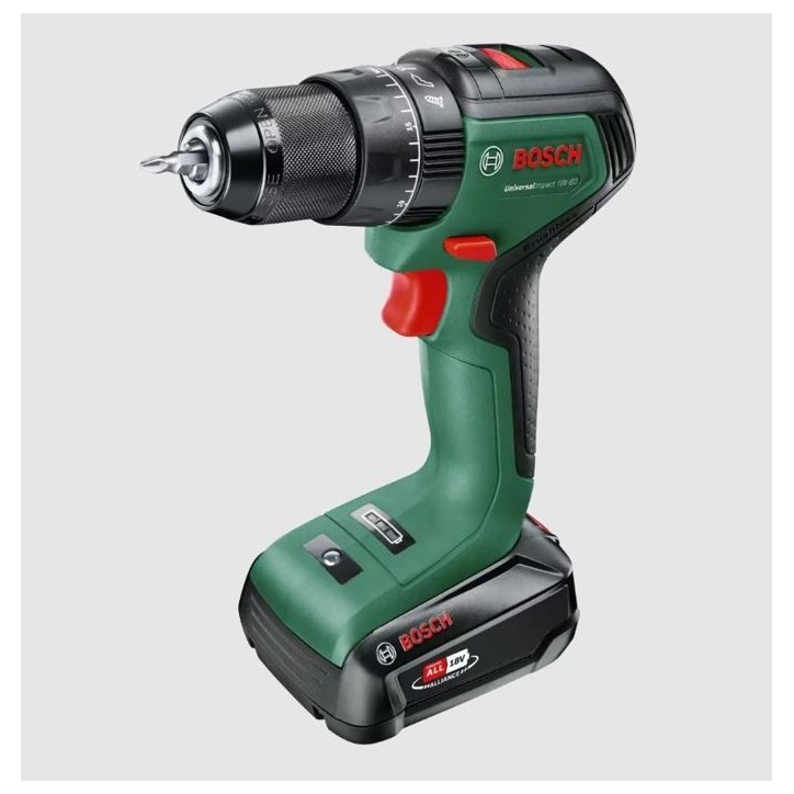 Perceuse a percussion Universal Impact 18V-60 - BOSCH - avec 1 batterie 2Ah - coffret - 06039D7101