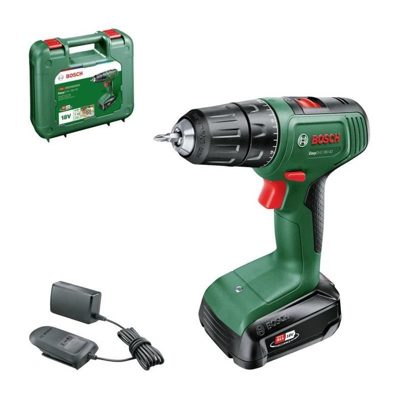 Perceuse visseuse Bosch EasyDrill 18V-40 (+1xbatterie 2,0Ah) + chargeu Perceuse visseuse Bosch EasyDrill 18V-40 (+1xbatterie 2,0Ah) + chargeu