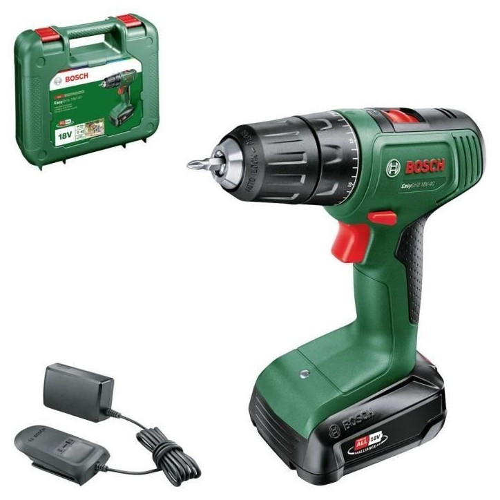 Perceuse visseuse Bosch EasyDrill 18V-40 (+1xbatterie 2,0Ah) + chargeur 1xAL 18V-20 Perceuse visseuse Bosch EasyDrill 18V-40 (+1xbatterie 2,0Ah) + chargeur 1xAL 18V-20