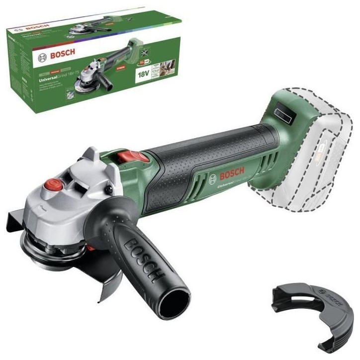 Meuleuse angulaire - BOSCH - UniversalGrind 18V-75 - 115mm - Sans fil - 750W Meuleuse angulaire - BOSCH - UniversalGrind 18V-75 - 115mm - Sans fil - 750W