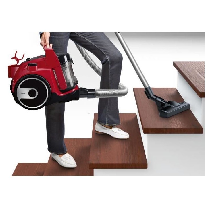 BOSCH BGC05AAA2 Cleann'n aspirateur sans sac rouge - 78 dB - 28 kWh/an - (h)epa - 9m - 1,5L - brosse universelle - brosse parque BOSCH BGC05AAA2 Cleann'n aspirateur sans sac rouge - 78 dB - 28 kWh/an - (h)epa - 9m - 1,5L - brosse universelle - brosse parque